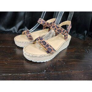 Nine West Grunner 2 Leopard Print Espadrille Wedge Sandals/Sz. 6M NWOB